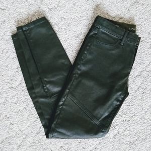 BANANA republic green Moto pants skinny sateen